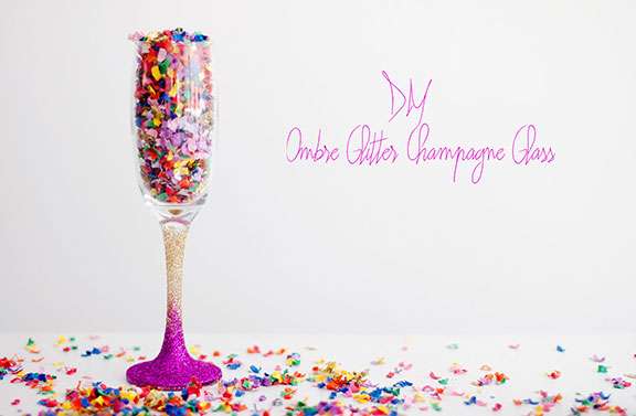 DIY Glitter Champagne Glasses