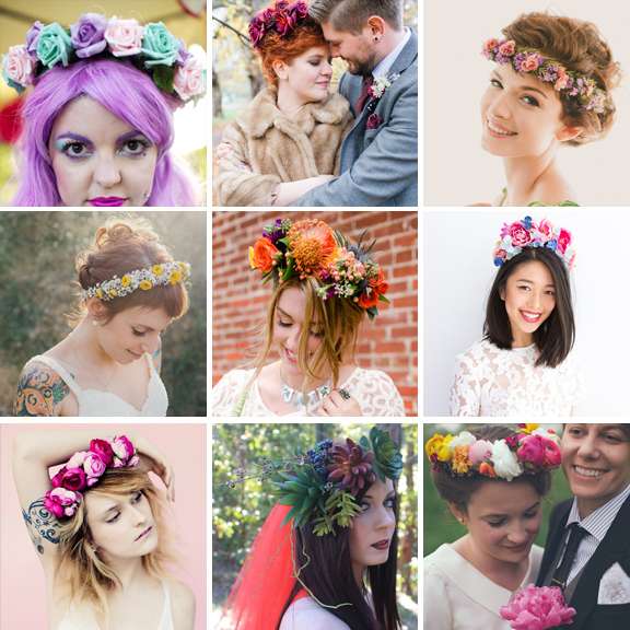 GetUSCart- Floral Crown Flower Garland Headband Hair Wreath Floral Halo  Headpiece Boho with Ribbon Wedding Party Photos Goldenrod by LLinfflr