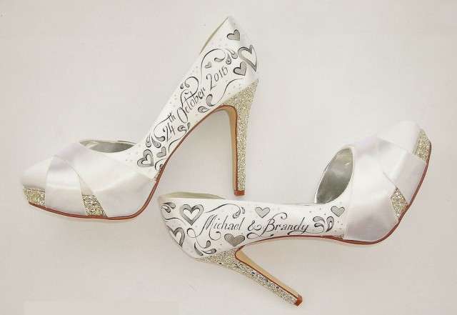 Hand-Painted Wedding Shoes for Brides that Demand Something Different ...