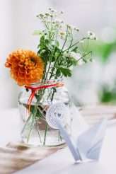 Modern & Minimal Wedding with Pops of Orange & a Jumpsuit Wearing Bride ...
