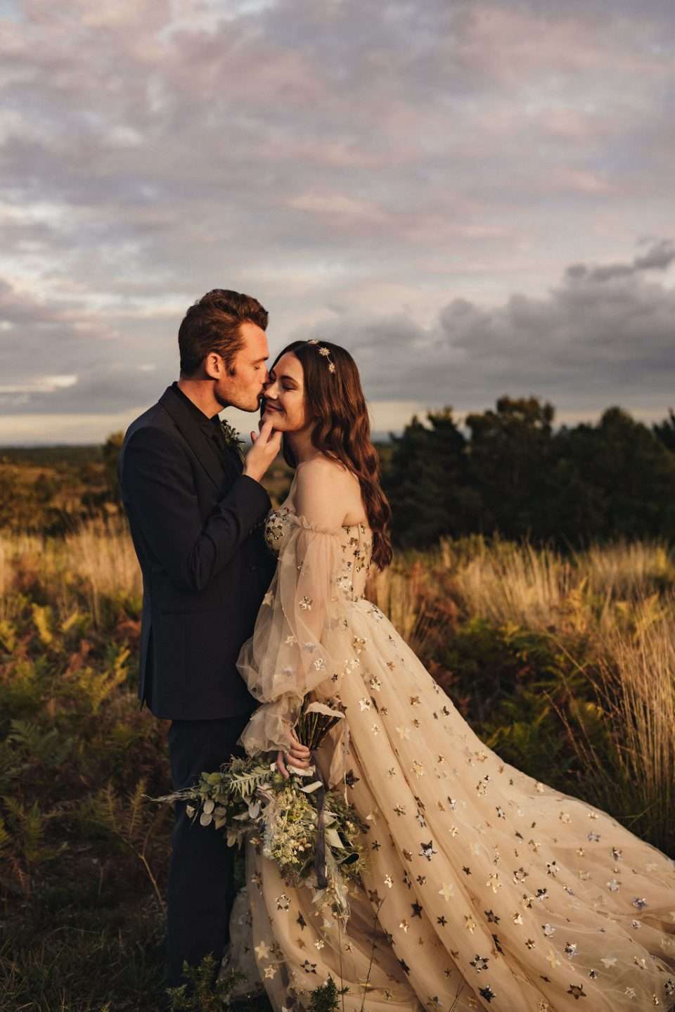 Interstellar Celestial Wedding Inspo with a Chotronette Dress