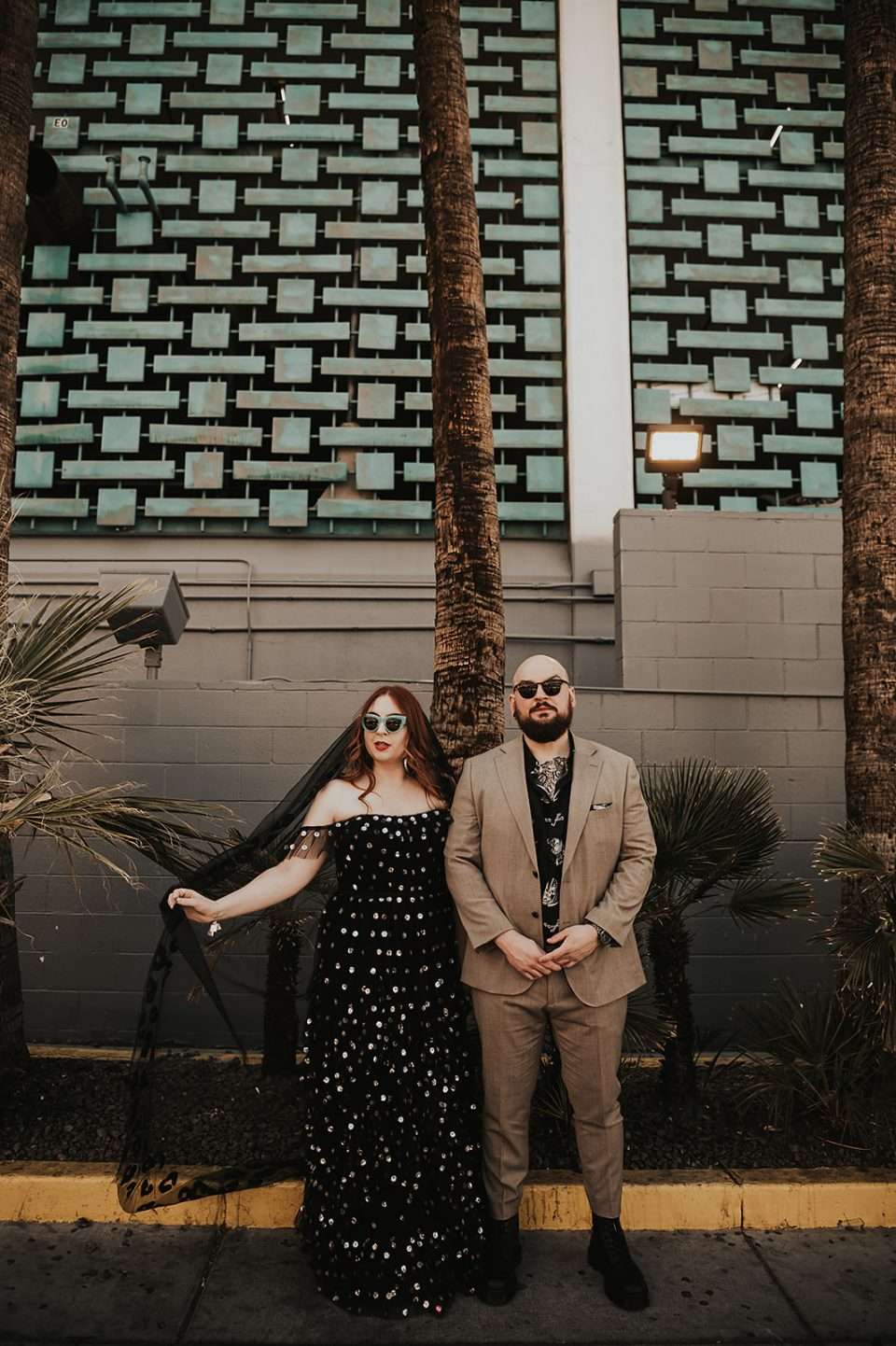 True Romance in Vegas with a Black Wedding Dress A Leopard Print