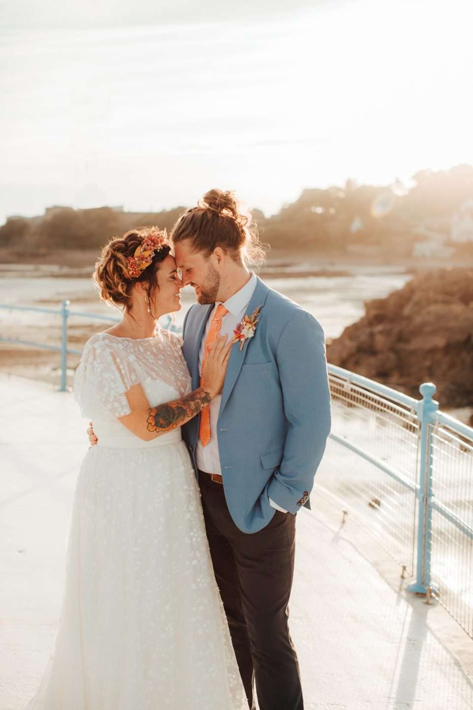 A Handmade Jersey Beach Wedding Inspired by the Colours of Sunset · Rock n  Roll Bride